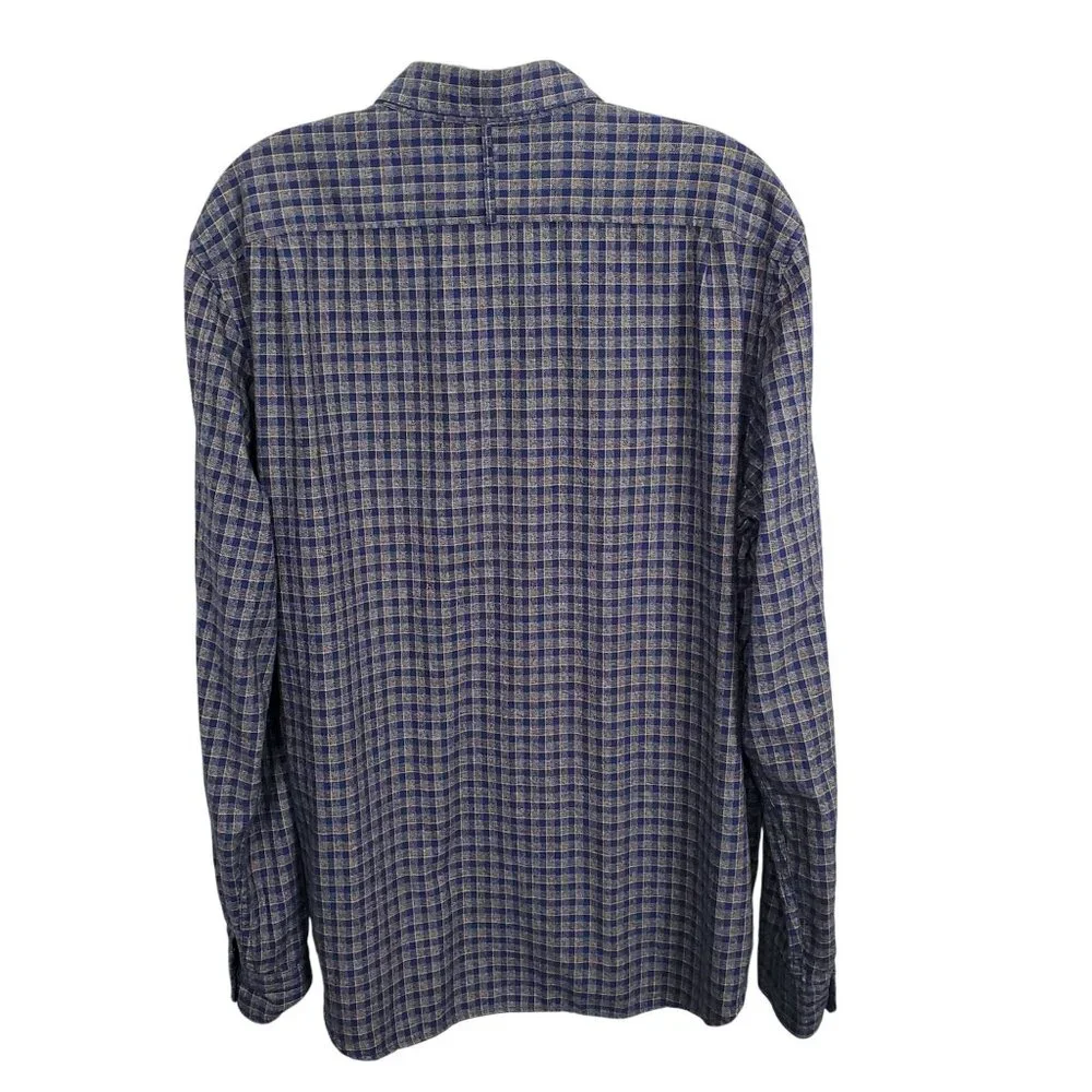 Banana Republic Mens L Shirt Luxe Flannel Camden Fit Plaid Button-Up Long Sleeve